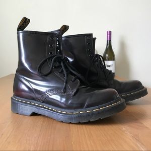 Doc Martens Smooth Cherry Patent Combat Boots